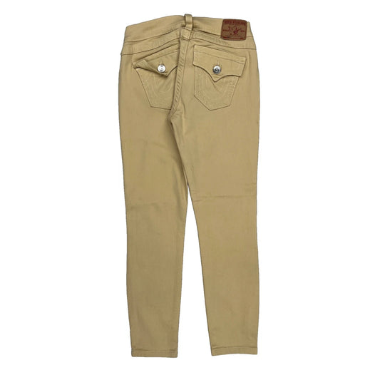 True Religion Slim Fit Jeans - 26W UK 4 Beige Cotton