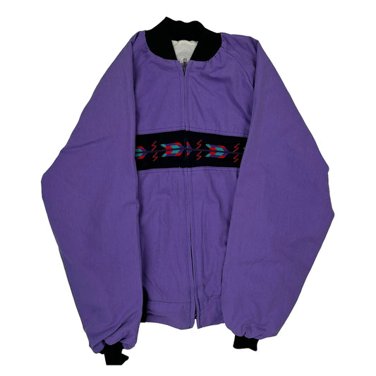 Made In USA American Jac Bomber Jacket - Medium Purple Polyester