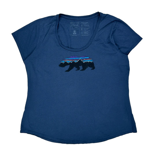 Patagonia Slim Fit T-Shirt - Large Blue Cotton
