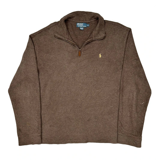 Polo By Ralph Lauren 1/4 Zip - XL Brown Cotton