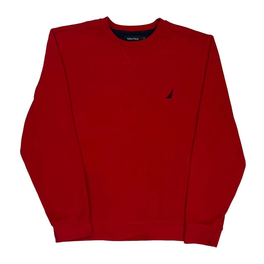 Nautica Sweatshirt - Large Red Cotton