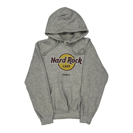 Paris Hard Rock Cafe Graphic Hoodie - Medium Grey Cotton Blend