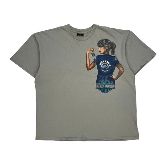 Motorcycles Harley Davidson Graphic T-Shirt - 2XL Grey Cotton