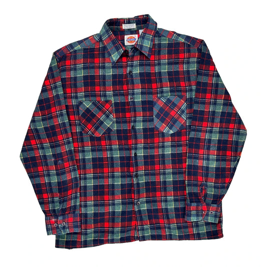 Dickies Checked Flannel Shirt - Large Multicoloured Cotton
