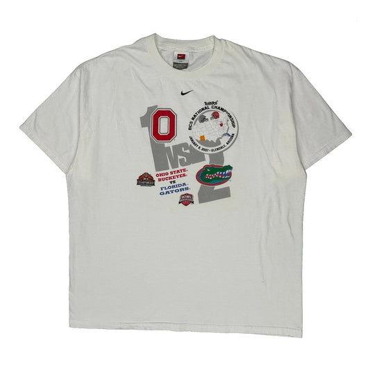 Ohio State Buckeyes Vs Florida Gators (Bcs National Championship) Nike Graphic T-Shirt - 2XL White Cotton