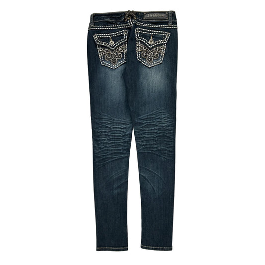 La Idol Studded Jeans - 26W UK 4 Dark Wash Cotton