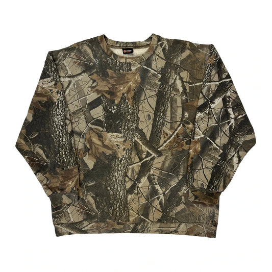 Vintage Outfitters Ridge Sweatshirt - Large Camo Cotton Blend
