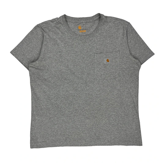 Carhartt T-Shirt - Large Grey Cotton