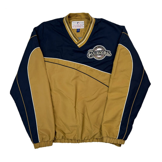 Milwaukee Brewers Mlb Windbreaker - Large Gold Polyester