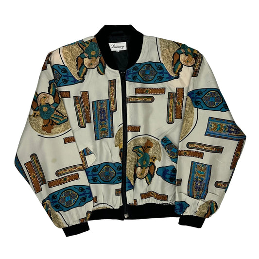 1980'S Luxury Shell Jacket - Medium Multicoloured Silk