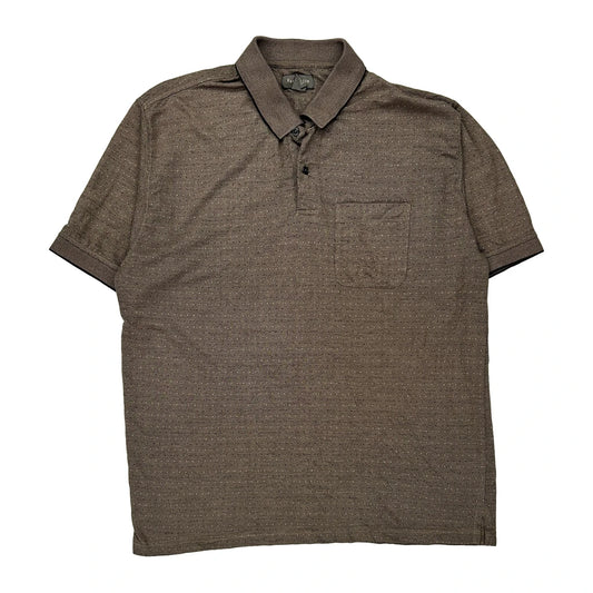 Van Heusen Polo Shirt - XL Brown Polyester Blend