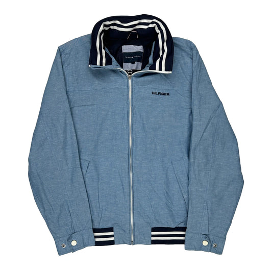Tommy Hilfiger Bomber Jacket - Large Blue Cotton Blend