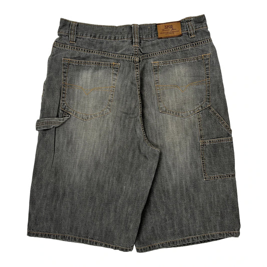 Xios Baggy Denim Shorts - 32W 11L Grey Cotton