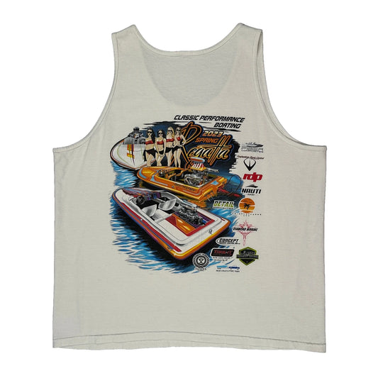 Boating Event Unbranded Graphic Vest - Large White Cotton