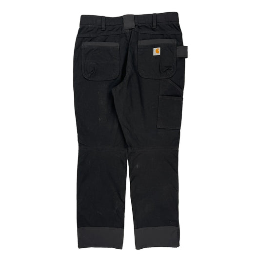 Carhartt Double Knee Cargo Trousers - 36W 32L Black Cotton Blend