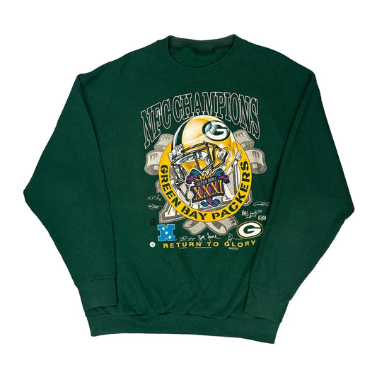Vintage Green Bay Packers Nfl Sweatshirt - Large Green Cotton