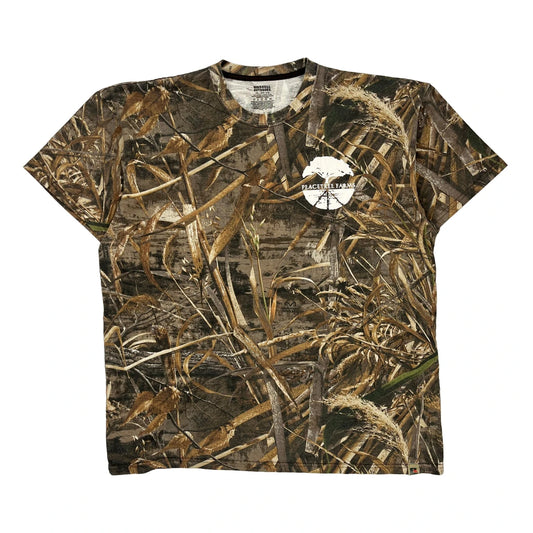 Peacetree Farms Russell Outdoors Camo T-Shirt - 2XL Khaki Cotton