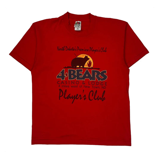 4 Bears Casino & Lodge Fruit Of The Loom Single Stitch T-Shirt - Large Red Cotton Blend