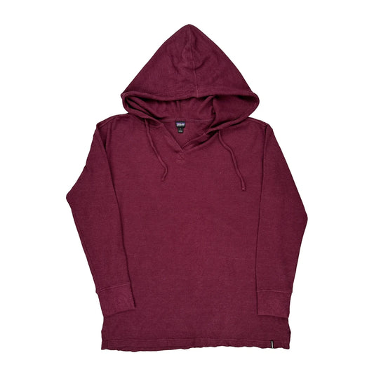 Patagonia Hoodie - Large Burgundy Cotton Blend