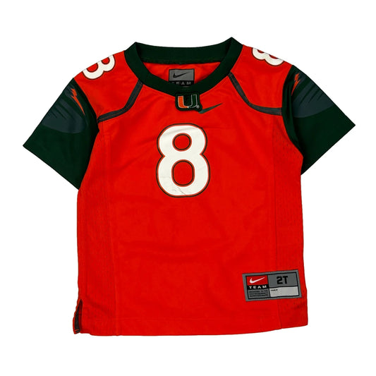 University Of Miami Age 2 Nike Football Jersey - XS Green Polyester
