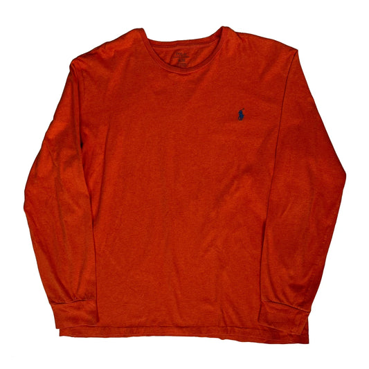 Polo By Ralph Lauren Long Sleeve T-Shirt - XL Orange Cotton