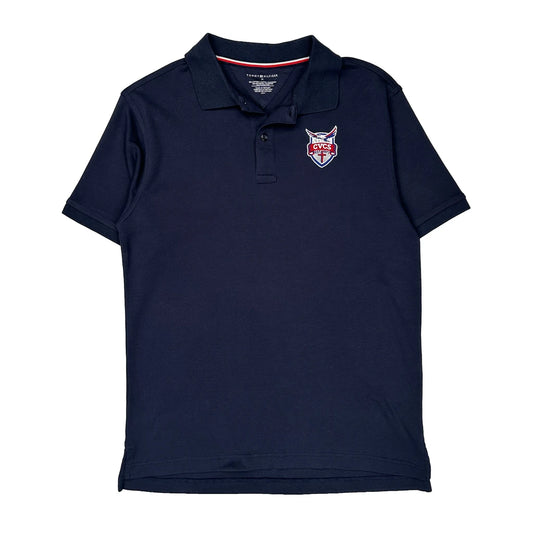 Tommy Hilfiger Polo Shirt - Medium Navy Cotton Blend