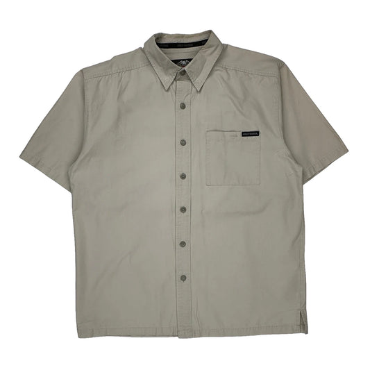 Motorcycles Harley Davidson Short Sleeve Shirt - Large Beige Cotton