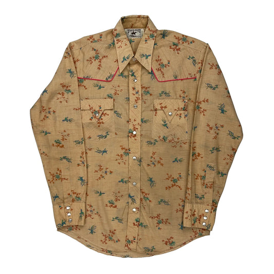 Trail Dust Floral Patterned Shirt - Medium Beige Cotton