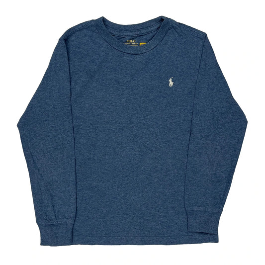 Vintage Age 6 Polo By Ralph Lauren Long Sleeve T-Shirt - Small Blue Cotton