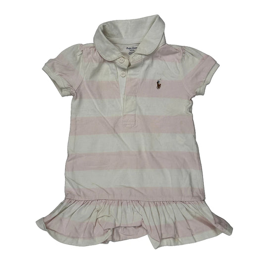 Age 18 Months Ralph Lauren Striped Dress - 3XS Pink Cotton