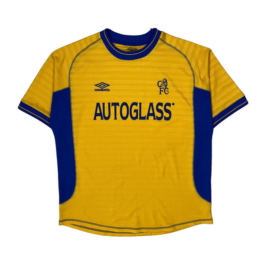 Vintage Chelsea Fc Umbro 2000-01 Away Football Shirt - Large Yellow Polyester