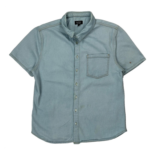 Boohoo Denim Shirt - Large Light Wash Denim