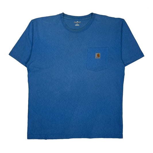 Vintage Carhartt T-Shirt - Large Blue Cotton