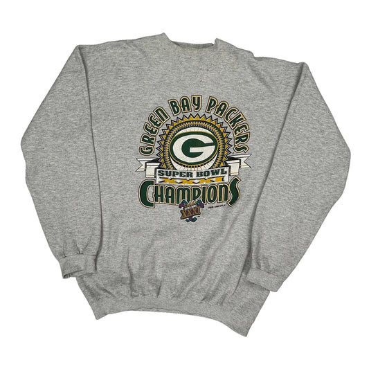 Green Bay Packers Logo Athletics Football Sweatshirt - Large Grey Cotton Blend