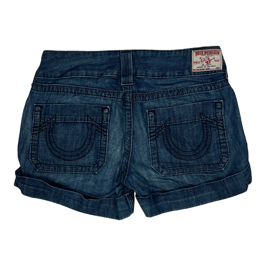 Vintage True Religion Denim Shorts - 32W UK 10 Blue Denim
