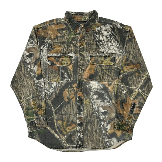 Vintage Field Staff Flannel Shirt - Large Camo Cotton Blend