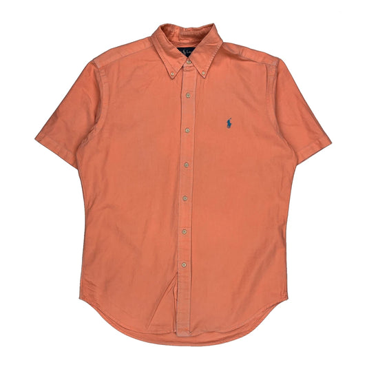 Ralph Lauren Short Sleeve Shirt - Medium Orange Cotton