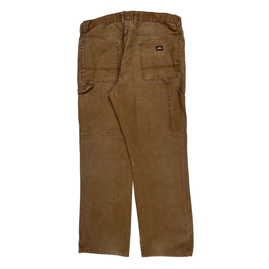 Dickies Carpenter Trousers - 38W 32L Brown Cotton