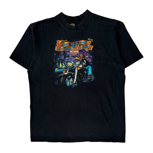 Harley Davidson Graphic T-Shirt - 2XL Black Cotton