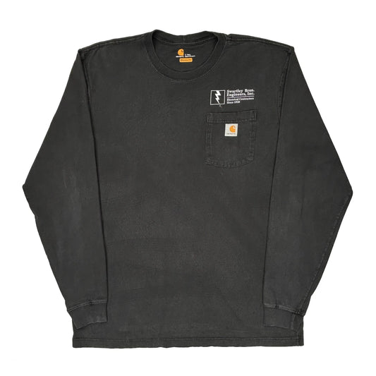 Carhartt Graphic Long Sleeve T-Shirt - Large Black Cotton