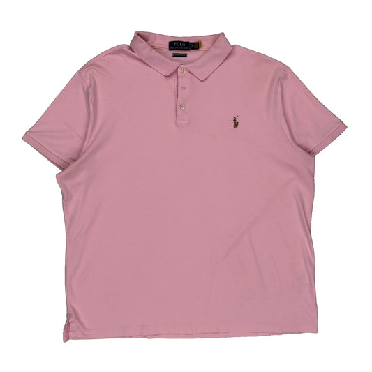 Polo By Ralph Lauren Slim Fit Polo Shirt - 2XL Pink Cotton