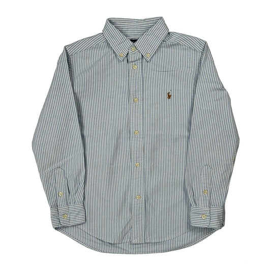 Age 7 Polo By Ralph Lauren Striped Shirt - Small Blue Cotton