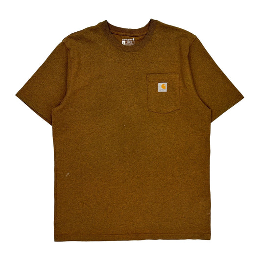 Carhartt Tall T-Shirt - Large Brown Cotton