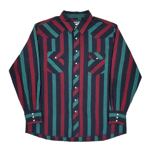 Wrangler Striped Shirt - 3XL Multicoloured Cotton Blend