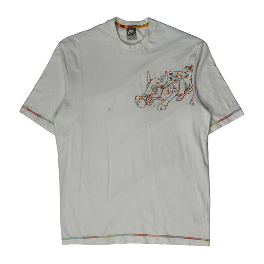 Nike Graphic T-Shirt - Large White Cotton