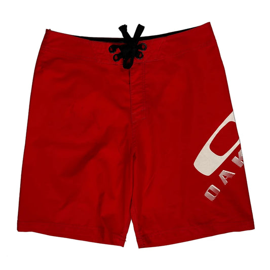 Oakley Board Shorts - 32″ Waist Red Polyester
