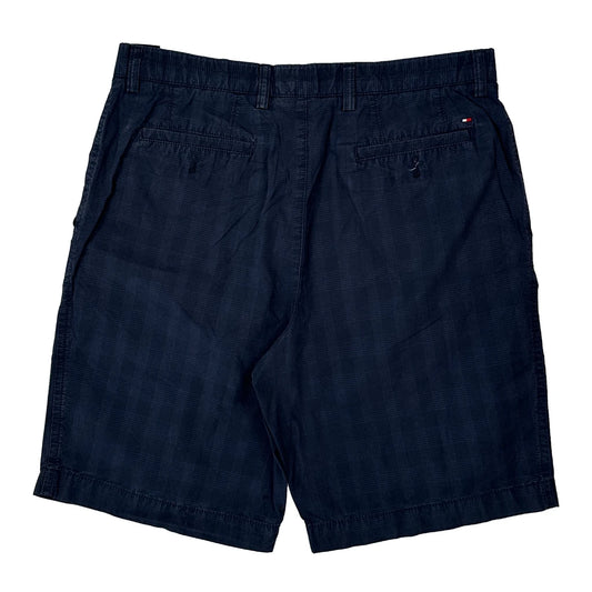 Vintage Tommy Hilfiger Checked Chino Shorts - 33W 11L Navy Cotton