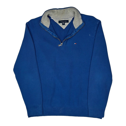 Tommy Hilfiger 1/4 Zip - Large Blue Cotton
