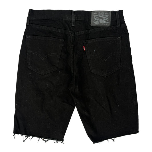Levis Denim Shorts - 32W 10L Black Denim
