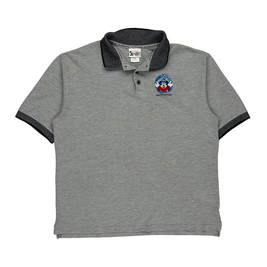 Disney Polo Shirt - XL Grey Cotton Blend